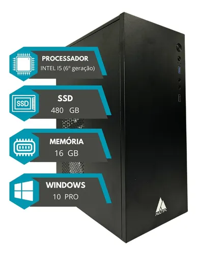 Computador Pc I5 16gb Ddr4 480 Ssd 6°geração Win10 Pro 16 Gb