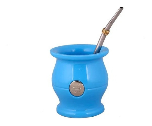 Mate Con Onda Y Bombilla Con Disco Saca Yerba Facil Bpa Free