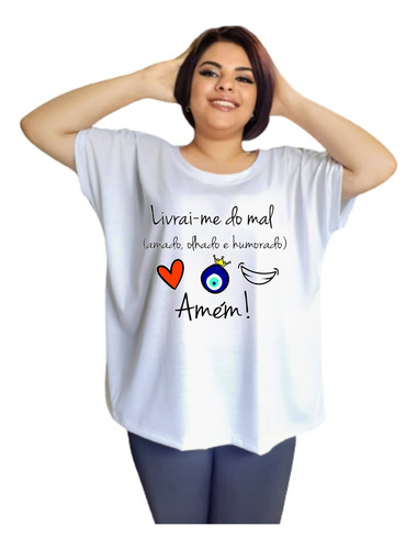 Blusa Camiseta Plus Size Estampa Amuleto Talismã Olho Livrai