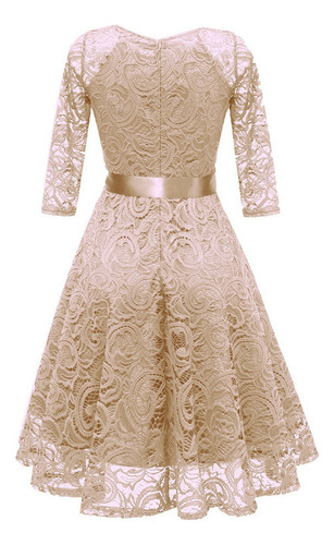 Vestido De Encaje Para Mujer Con Cuello En V