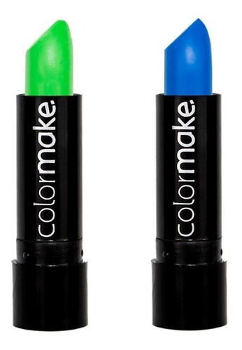 Batom Neon Fluorescente Azul E Verde Color Make