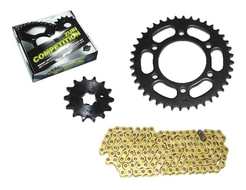 Kit Sprock Yamaha Fz16 Fz2.0 Incluye Cadena Dorada Reforzada