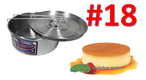 Molde Flanera Fiambreras Choco Flan 18 Cm Aluminio Con Tapa