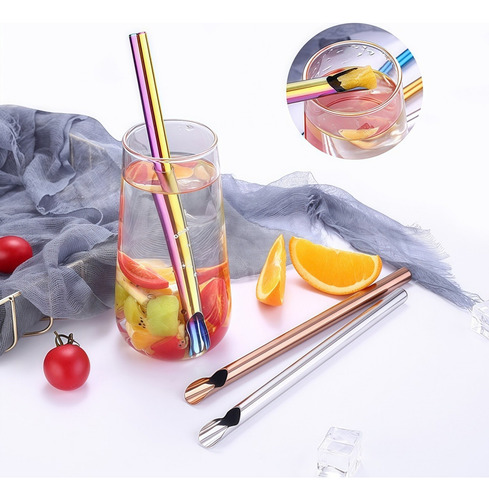 7 Pajitas Para Agitar Con Cuchara
