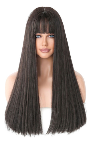 Wa Peluca Larga Y Recta Mae La Red_58 Cm, 22 Pulgadas,