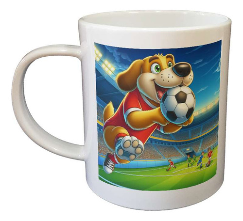 Taza De Plastico Perros Jugando Al Futbol Cancha