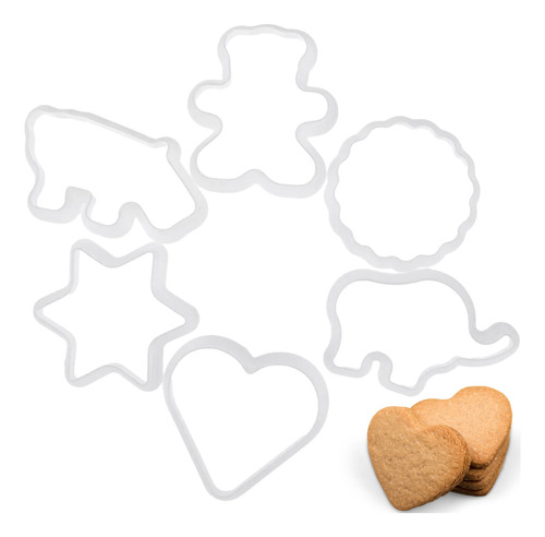 Moldes De Plástico Para Biscoito Com 6 Formatos Decoração