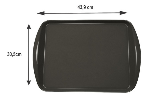 Kit 50un Bandeja Restaurante Self Service Fast Food 44x30 Cor Preto