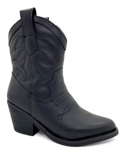 Botas Texanas Savage Mujer Cuero Vacuno Bordada Taco 6 Cm Gz