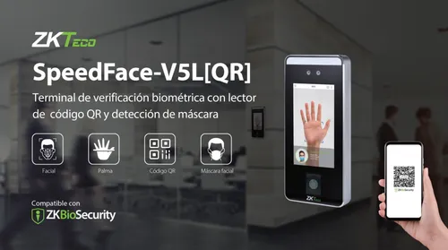 Terminal Speedface V5l Qr Biometrica Recon. Facial Qr Zkteco