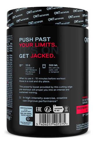Pre Entreno Pre Workout Metapure Overdrive 390gr Qnt