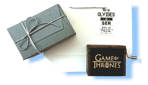 Cajita Musical Game Of Thrones + Estuche + Lettering 