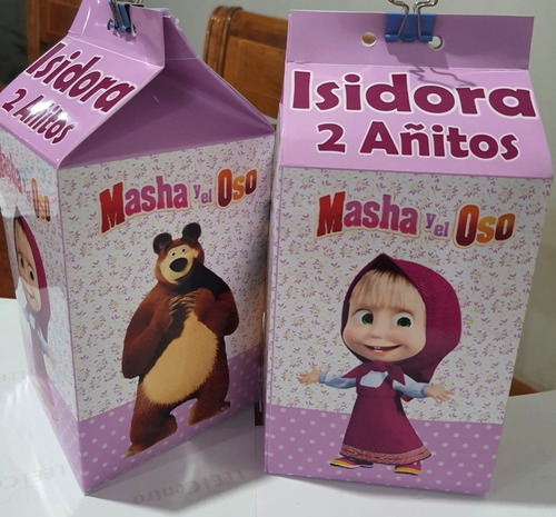 Pack 10 Cajas Dulceras Masha  Y El Oso Tipo Milk