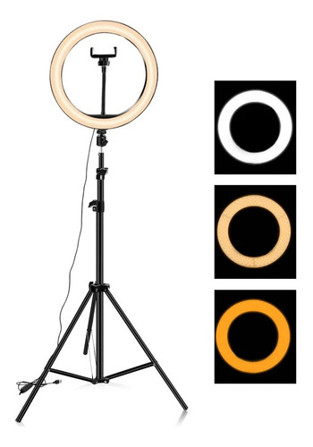 Imagen 2 de 9 de Lampara Aro Luz Led Profesional Foto Maquillaje Video Tripie
