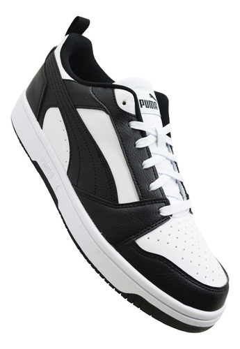 Tenis Puma Rebound V6 Low 392328 01 White-black-white