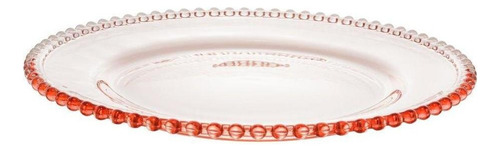Plato de cristal rosa Wolff Pearl