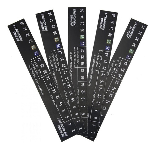 5pcs Stick On Brewing Termómetro Adhesivo Lcd