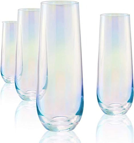 Vasos Copas De Champán Sin Tallo Juego De 4 Elegantes Copas