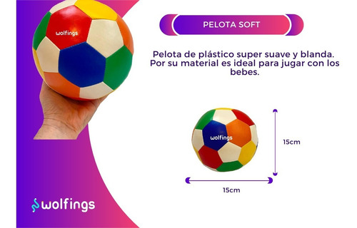 Imagen 3 de 10 de Pelota Blanda Soft Grande De Juguete Para Bebes Didactico