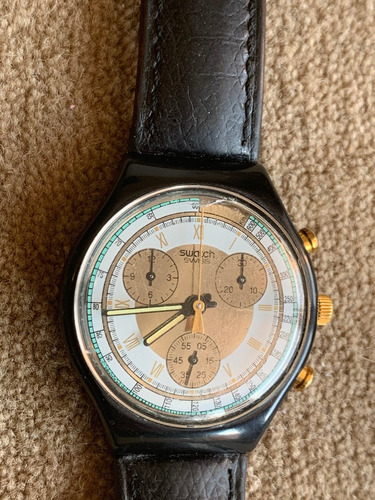 Relogio Swatch, Cronografico,anos 90, Otimo Estado,pul.couro