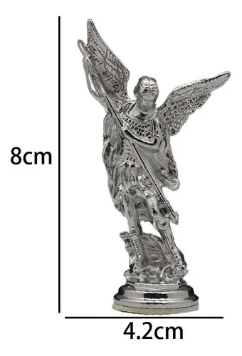 Escultura Del Ángel De La Figura Del Arcángel Miguel Plata
