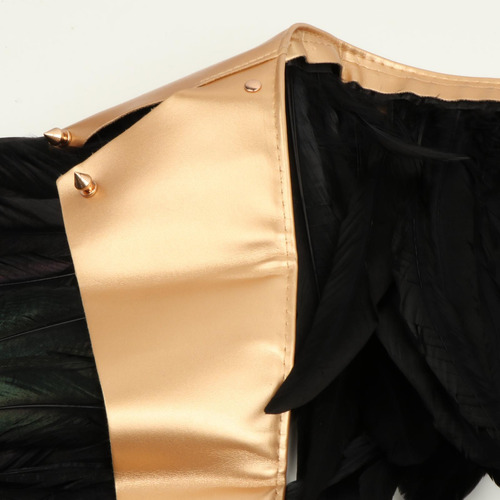Mantón De Cosplay, Capa De Chal De Plumas Artificiales Oro