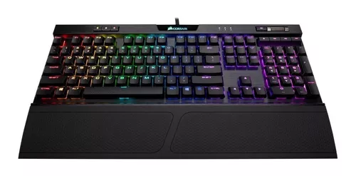 Teclado gamer Corsair Rapidfire K70 RGB MK.2 QWERTY Cherry MX Silent  español España color negro con luz RGB