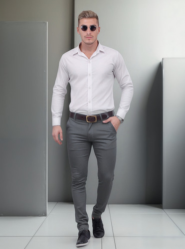 Pantalón Pack X2 Corte Chino Elastizado Hombre Varios Color