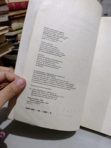 Le Percepción Sensorial Harvey Richard Schiffman S18 (Usado)