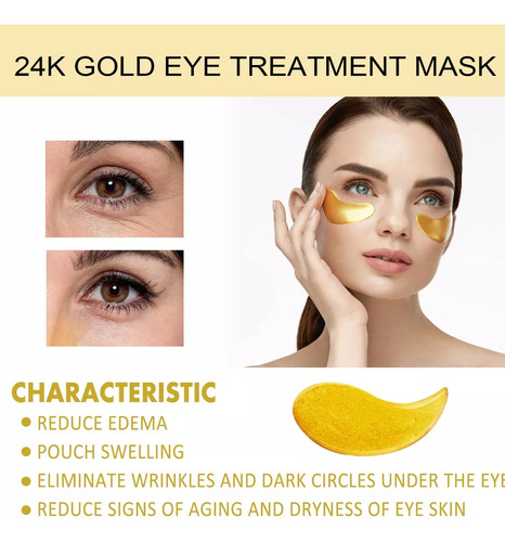 D Patches Para A Área Dos Olhos: 24k Gold Eye Mask 2 Packs