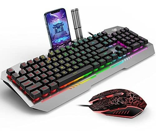 Kit De Teclado Y Mouse Para Juegos Aula Con Cable Con 104