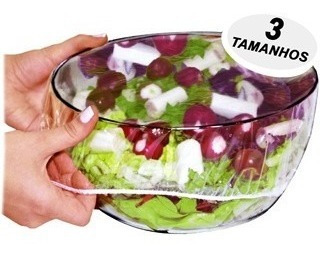 Kit 3 Peças Tampa Fácil P/ Travessa E Tigela Reutilizável