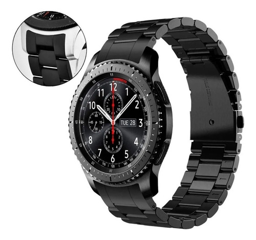 V-moro Correa Acero Para Galaxy Watch 46mm R800 Stainless Bk