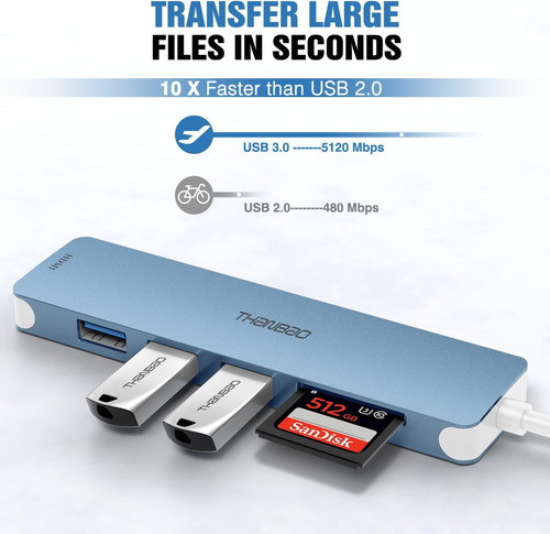 Usb Hubs Thanbao No Aplica Azul