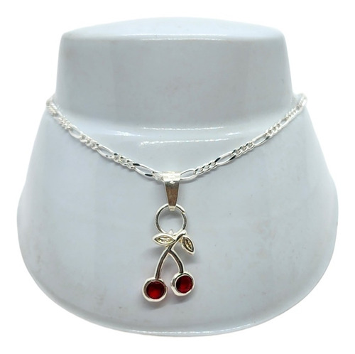 Pulsera De Cereza Roja De Plata 925 Y Aretes Ce9