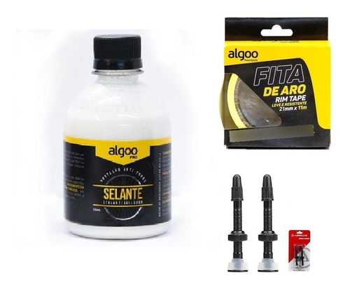 Kit Tubless Bike Mtb 29 Selante 250ml+ Fita25mm+ Válvula Par