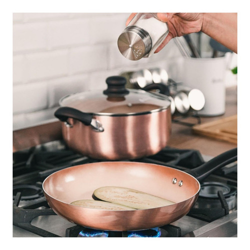 Sartén Antiadherente Cerámico Hudson 24cm Aluminio Queoferta Cobre