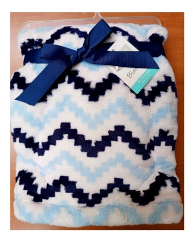 Cobijita Manta O Frazada Polar Para Bebe Grecas Azules Suave