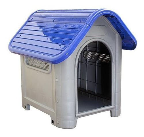 Casinha De Cachorro Azul De Plastico Porte Médio