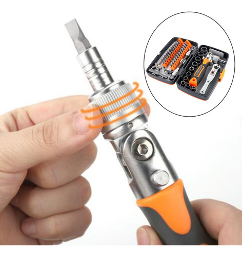 K Kit De Ferramentas Com Chave De Fenda Catraca 38 Em 1