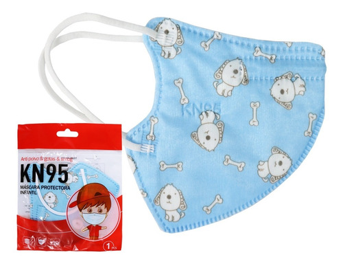 Imagen 3 de 4 de Cubrebocas Infantil Kn95 Certificado 5 Capas 20 Piezas