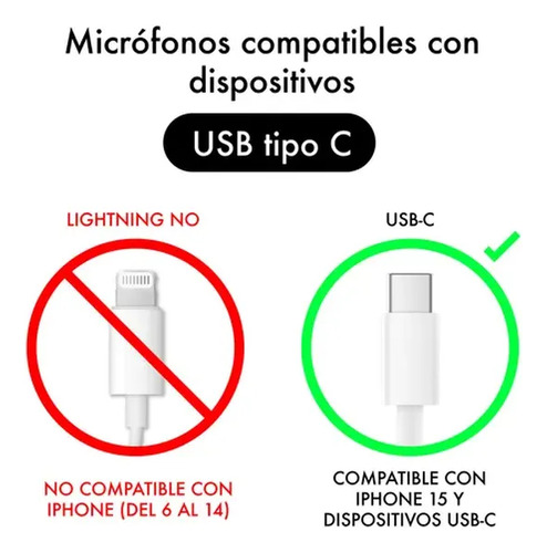 Microfono Inalambrico Dual K9 Usb-c Para Móviles Y Tablet Negro