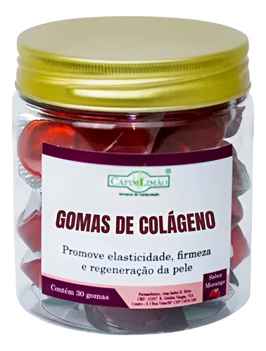 Gomas De Colágeno Verisol 2,5g Capim Limão 250ml Sabor Morango