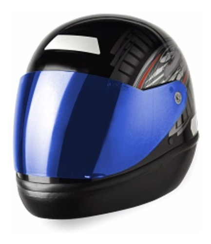 Viseira Para Capacete Taurus Formula 1r Espelhada Azul