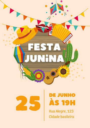 Imagem 2 de 3 de Convite Para Festa Junina Digital Virtual