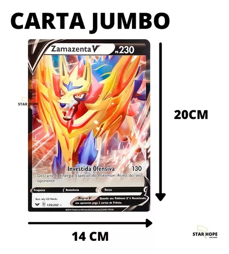 Carta Pokémon Zamazenta V Lendário Grande Jumbo