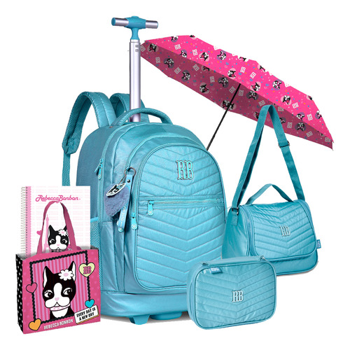 Kit Mochila Rodinha Estojo Lancheira Rb Lançamento Meninas