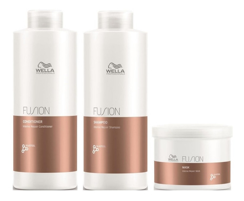 Shampoo 1000ml + Acondicionador + Mascarilla Wella Fusion