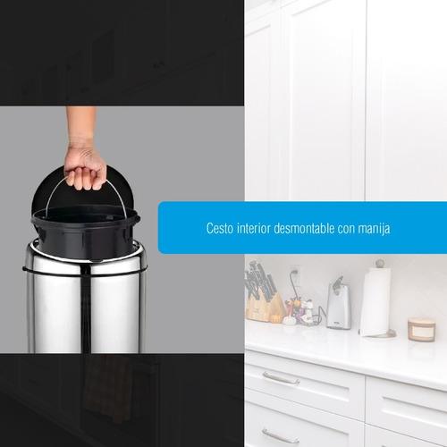 Imagen 4 de 9 de Cesto De Residuos Mio Acero Inoxidable Sensor Automático 12l