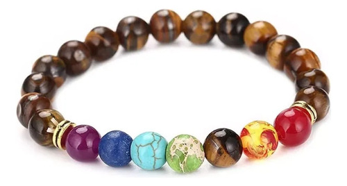 Pulsera Elástica De Cuentas De Piedra Curativa Natural